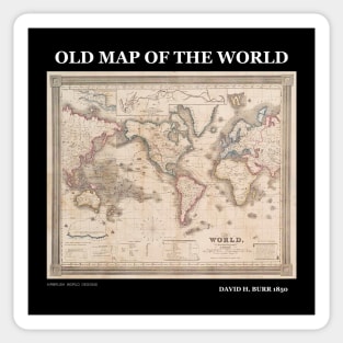 Old Map Of The World David Burr 1850 Sticker